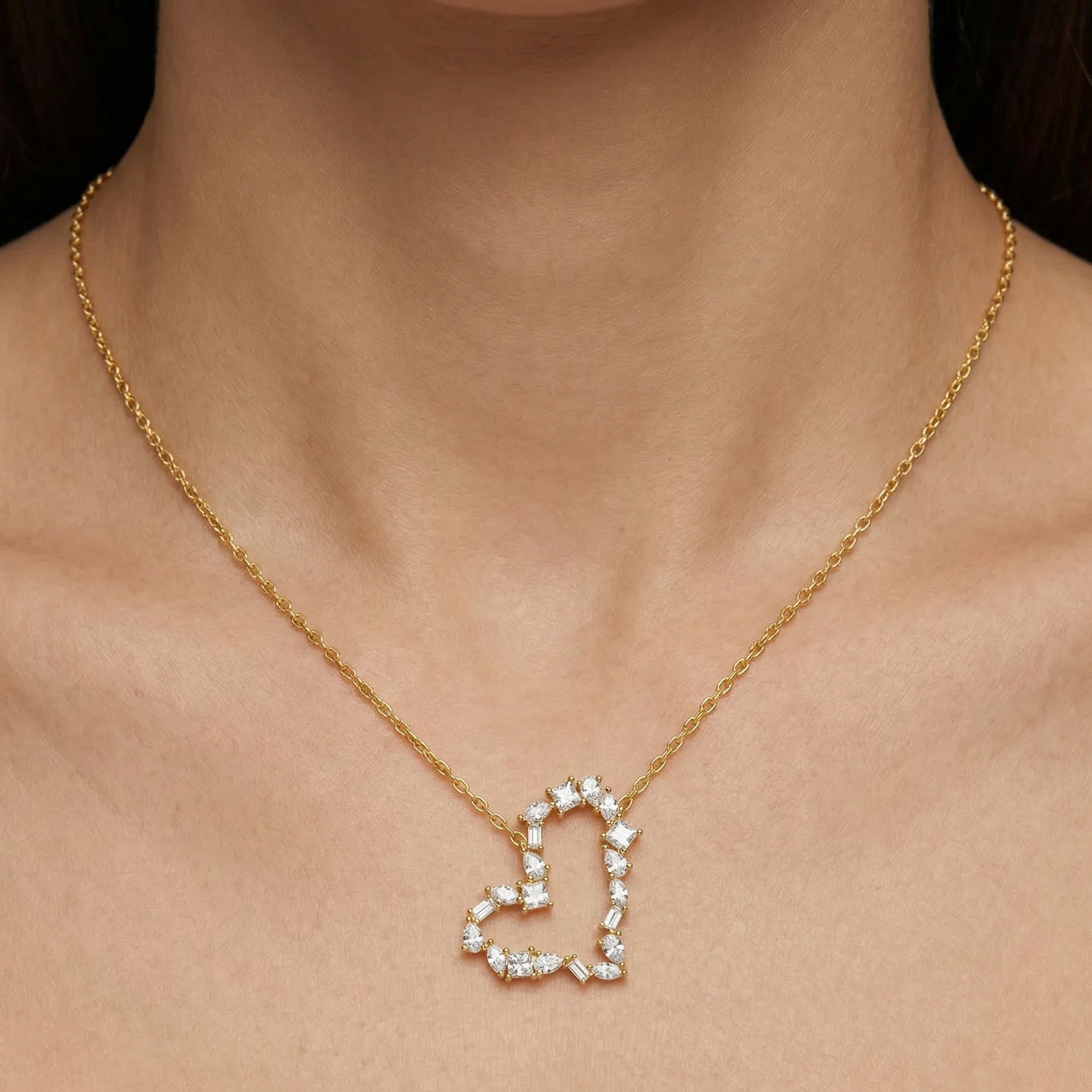 Gli Certified Multi-Shape Lab-Grown Diamond Pendant In 18K Yellow Gold