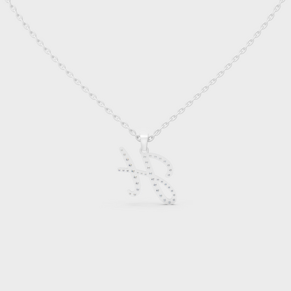 Ultra Durable Solid Platinum Letter H Initial Necklace with Premium Chain Layer