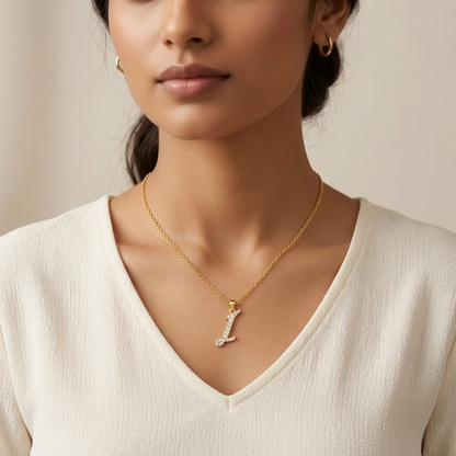 Shop our custom "I" Alphabet Lab Grown Diamond Pendant with Chain. Available in 9K, 14K, 18K Yellow, White, Rose Gold & 950 Platinum. Ethical luxury worldwide.