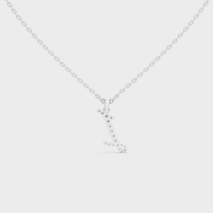 Luxury Heirloom Quality Alphabet I Diamond Pendant and Chain Cast in 950 Platinum