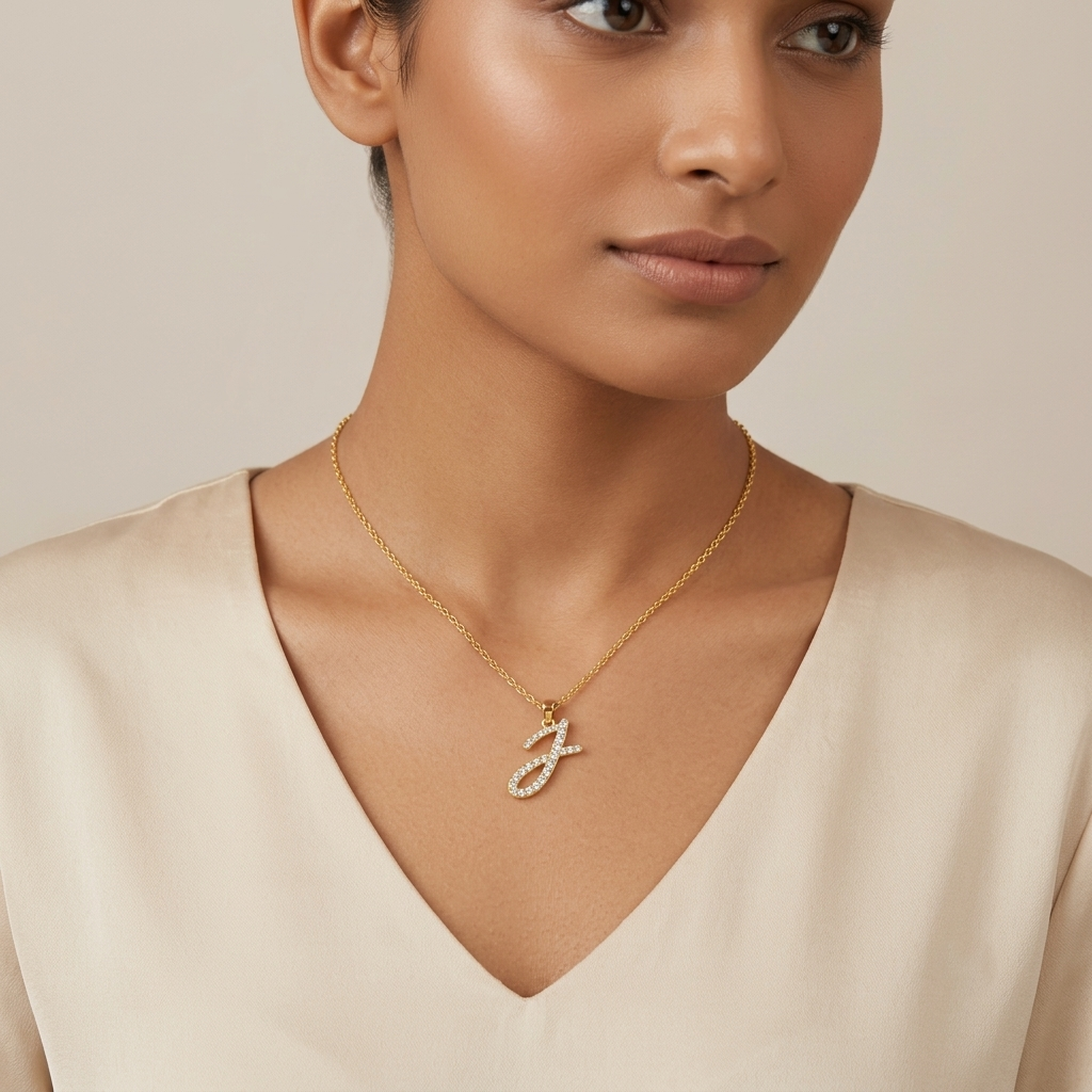 Shop our custom "J" Alphabet Lab Grown Diamond Pendant with Chain. Available in 9K, 14K, 18K Yellow, White, Rose Gold & 950 Platinum. Ethical luxury worldwide.