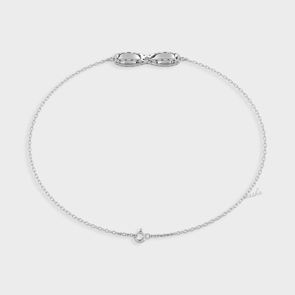 Round cut lab grown diamond infinity chain bracelet in 950 platinum fine jewelry
