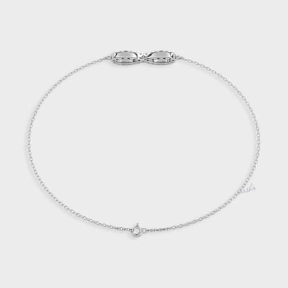 Round cut lab grown diamond infinity chain bracelet in 950 platinum fine jewelry