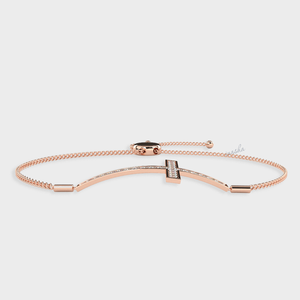 Hallmarked rose gold lab grown diamond bracelet GLI certified elegant design