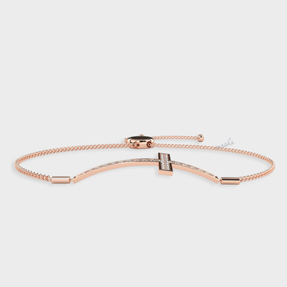 Hallmarked rose gold lab grown diamond bracelet GLI certified elegant design