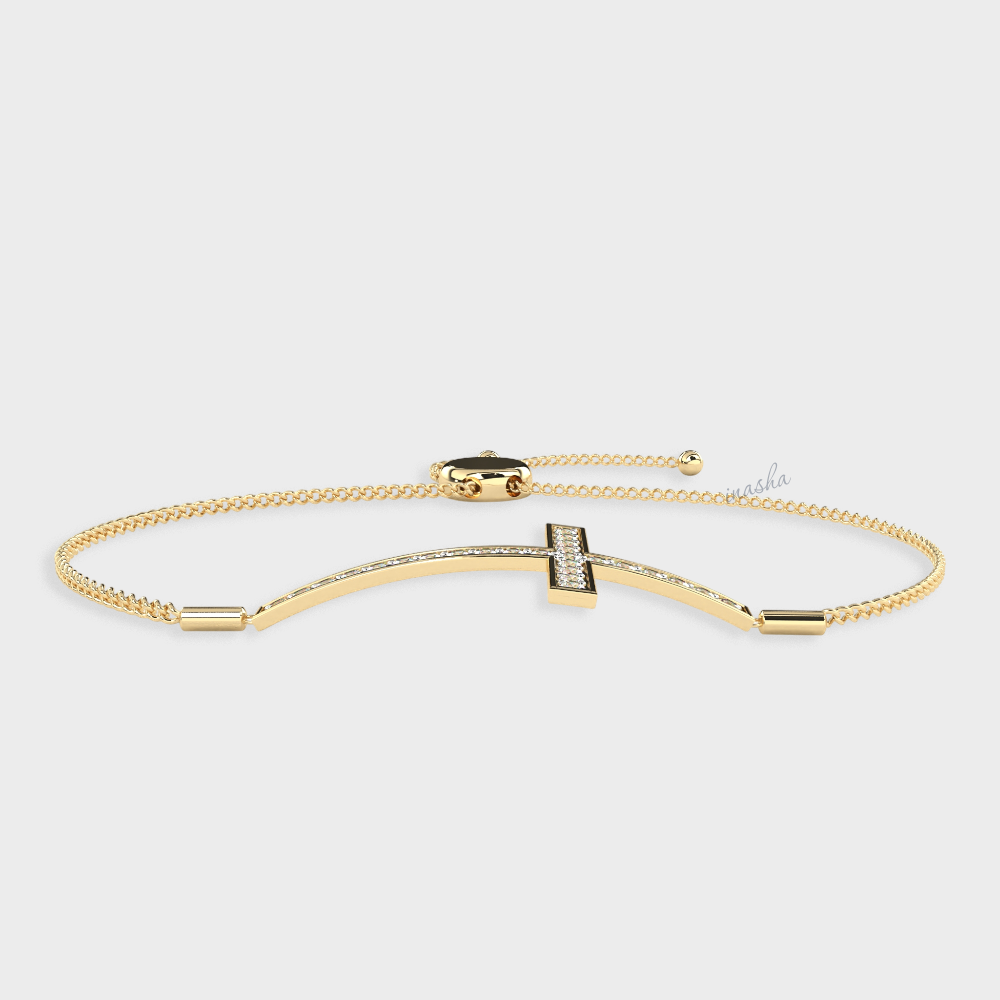 Hallmarked yellow gold lab grown diamond bracelet GLI certified elegant design