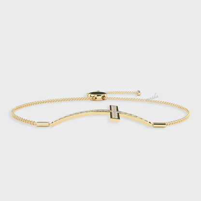 Hallmarked yellow gold lab grown diamond bracelet GLI certified elegant design