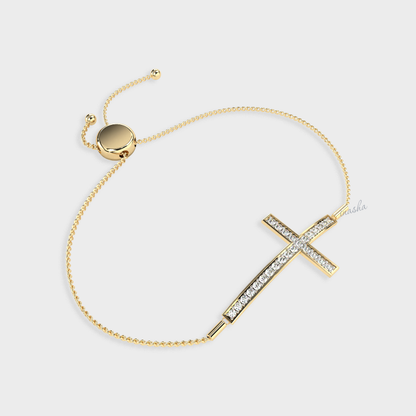 Certified GLI round cut lab grown diamond bracelet in yellow gold 9K 14K 18K