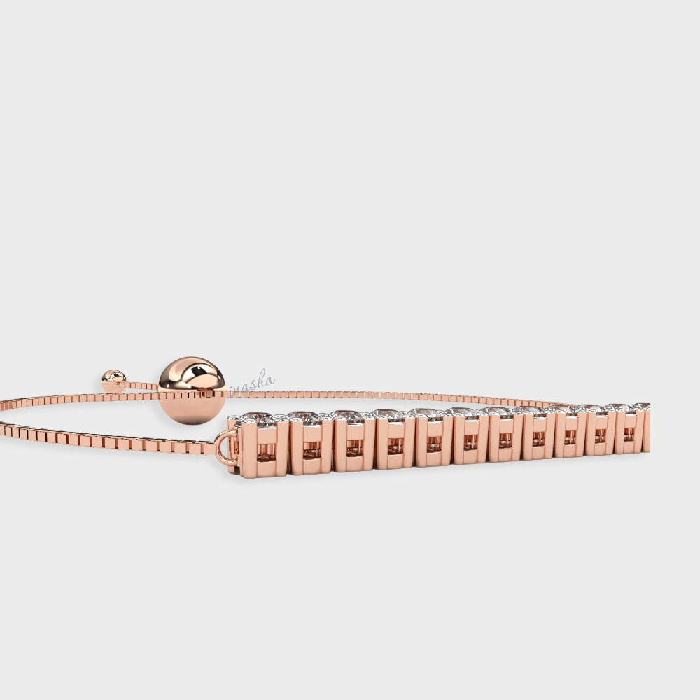 Luxury rose gold lab grown diamond chain bracelet round cut premium fine jewelry