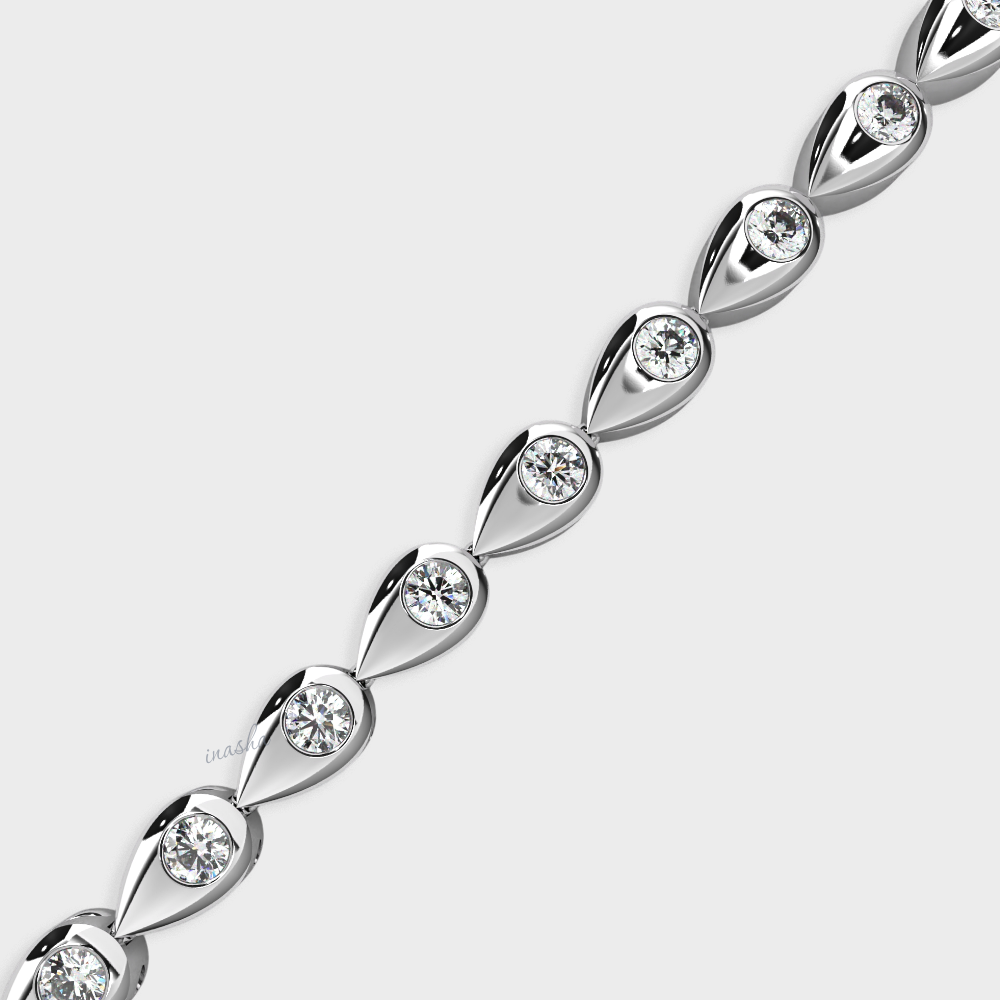 Certified Lab Diamond Tennis Bracelet Round Cut White Gold