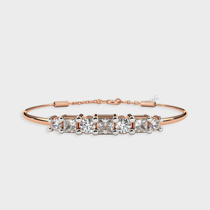 Certified Lab Diamond Bracelet Round Cut Rose Gold Design