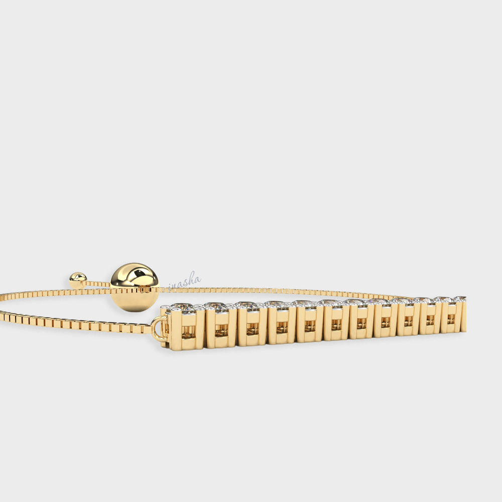 Luxury yellow gold lab grown diamond chain bracelet round cut premium fine jewelry