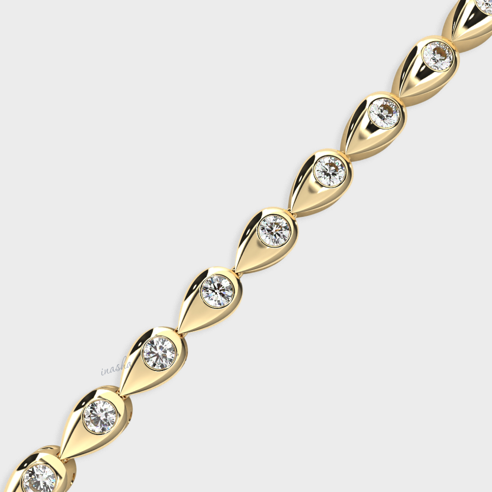 Certified Lab Diamond Tennis Bracelet Hallmark Yellow Gold