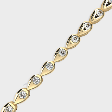 Certified Lab Diamond Tennis Bracelet Hallmark Yellow Gold