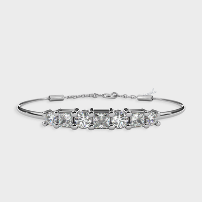 Premium Round Cut Lab Diamond Bracelet in White Gold Finish