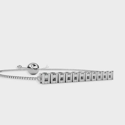 Luxury white gold lab grown diamond chain bracelet round cut premium fine jewelry