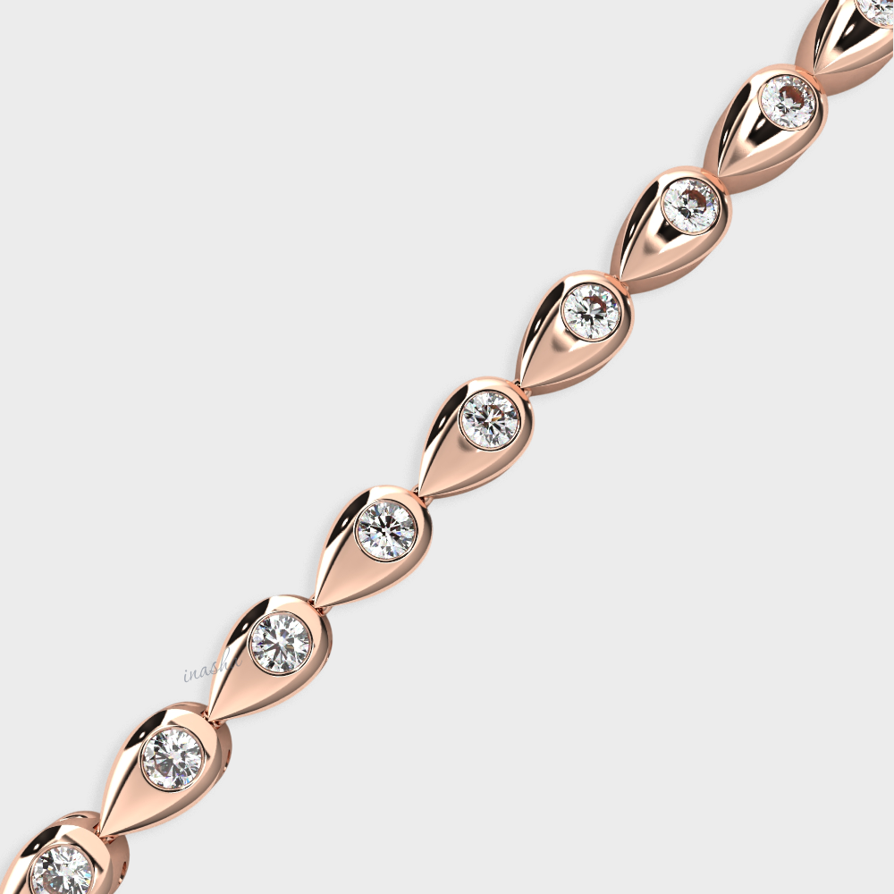Certified Lab Diamond Tennis Bracelet Rose Gold Jewellery