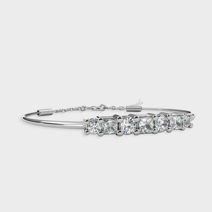 Premium Round Cut Lab Diamond Bracelet in White Gold Finish