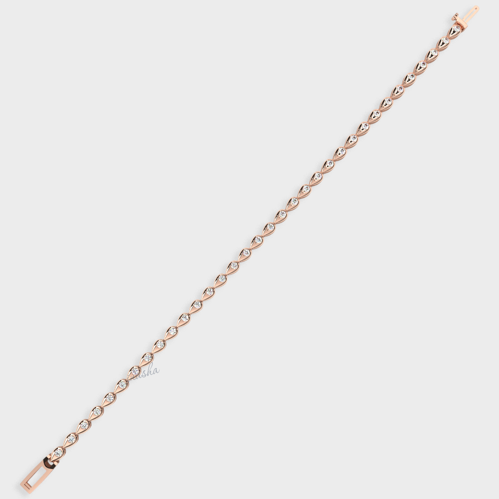 Premium Round Cut Lab Diamond Tennis Bracelet in Rose Gold