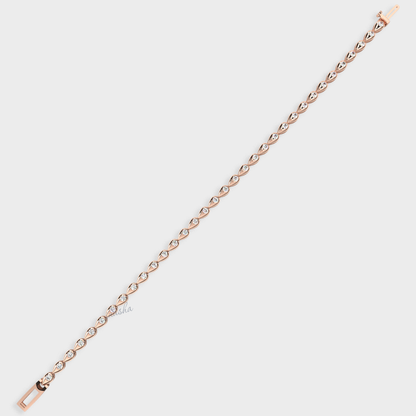 Premium Round Cut Lab Diamond Tennis Bracelet in Rose Gold