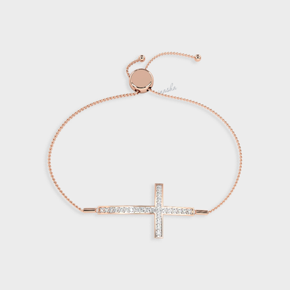 Round cut lab grown diamond bracelet in rose gold customizable luxury jewelry