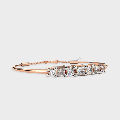 Lab-Grown Round Cut Diamond Bracelet in Rose Gold Fine Jewellery
