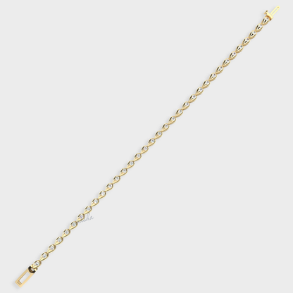 Premium Round Cut Lab Diamond Tennis Bracelet Yellow Gold