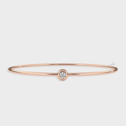 Lab-Grown Round Cut Diamond Kada Bracelet in Rose Gold Fine Jewellery