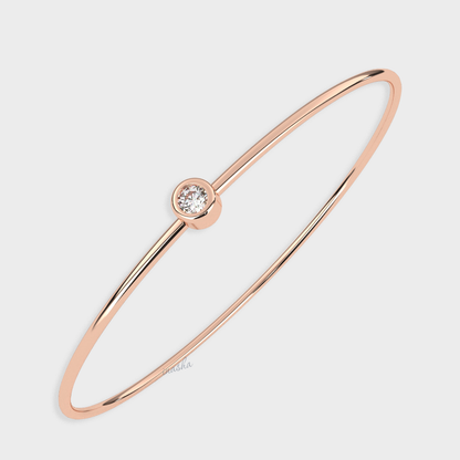 Elegant Lab-Grown Diamond Kada Bracelet Rose Gold Luxury Style
