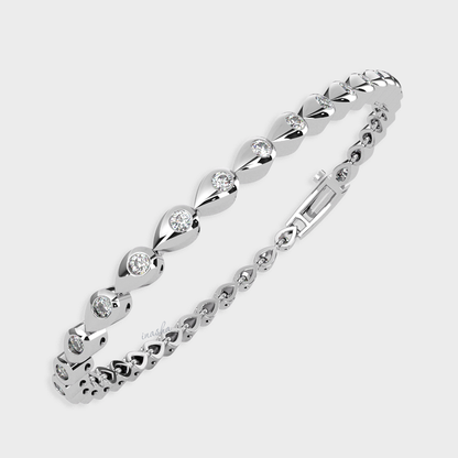 Elegant Lab-Grown Diamond Tennis Bracelet White Gold Jewellery