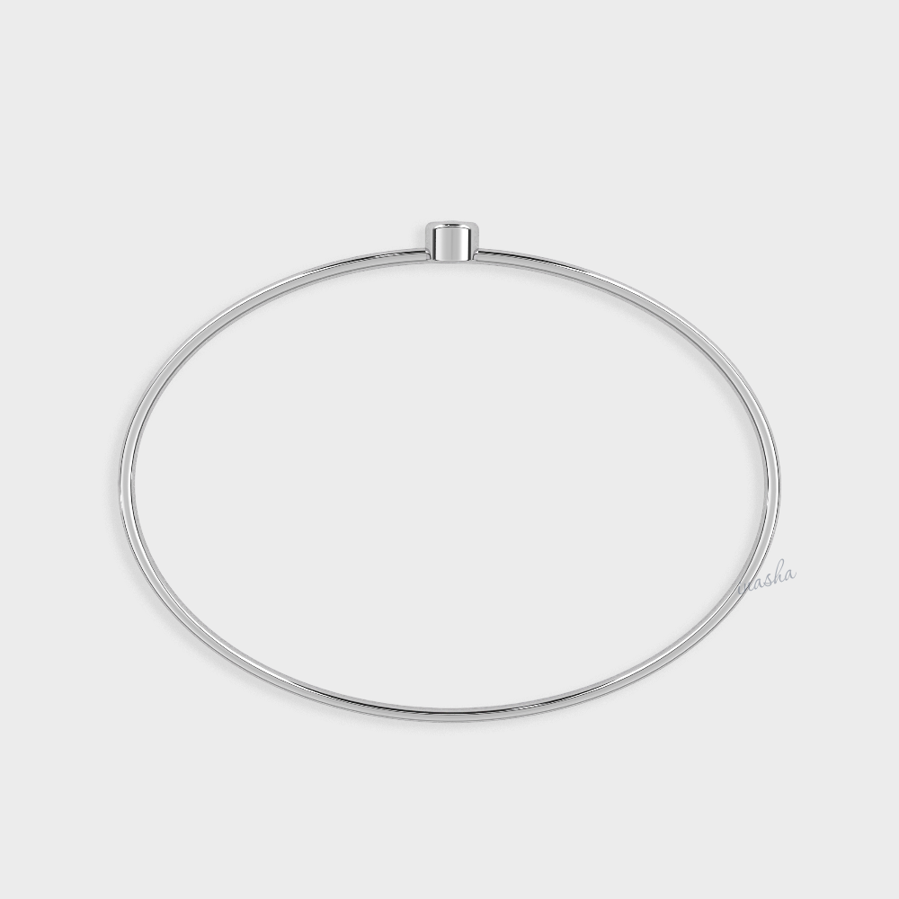 Timeless Lab-Grown Diamond Kada Bracelet Platinum Everyday Wear