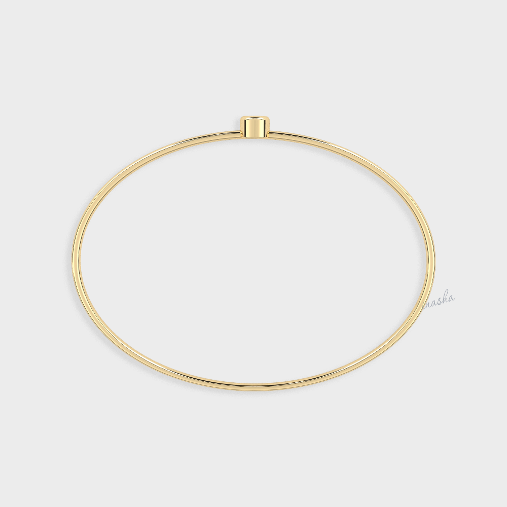Timeless Lab-Grown Diamond Kada Bracelet Yellow Gold Daily Wear