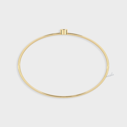 Timeless Lab-Grown Diamond Kada Bracelet Yellow Gold Daily Wear