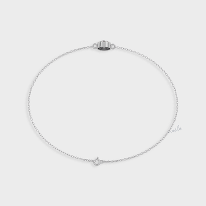 Round cut lab grown diamond halo chain bracelet in 950 platinum fine jewelry