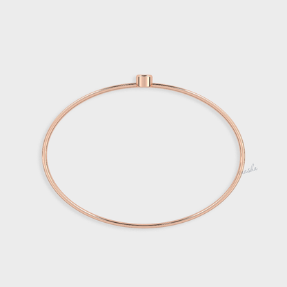 Modern Lab-Grown Diamond Kada Bracelet Rose Gold Jewellery
