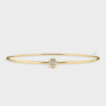 Lab-Grown Round Cut Diamond Kada Bracelet in Yellow Gold Fine Jewellery