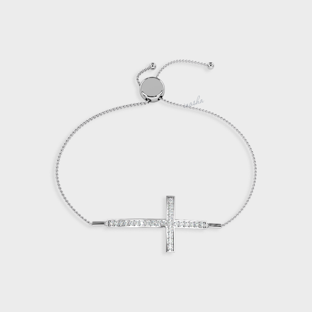 Round cut lab grown diamond bracelet in 950 platinum fine jewelry