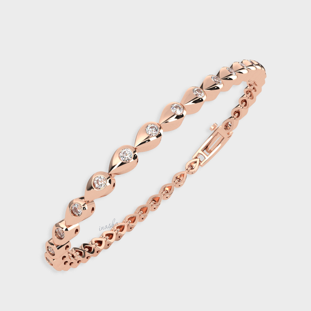 Elegant Lab-Grown Diamond Tennis Bracelet Rose Gold Finish