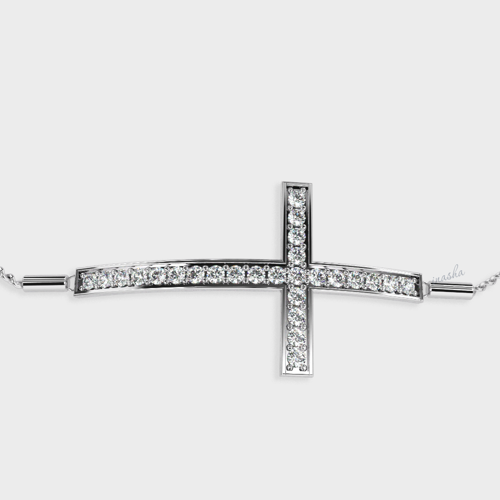 Luxury white gold lab grown diamond bracelet round cut premium fine jewelry