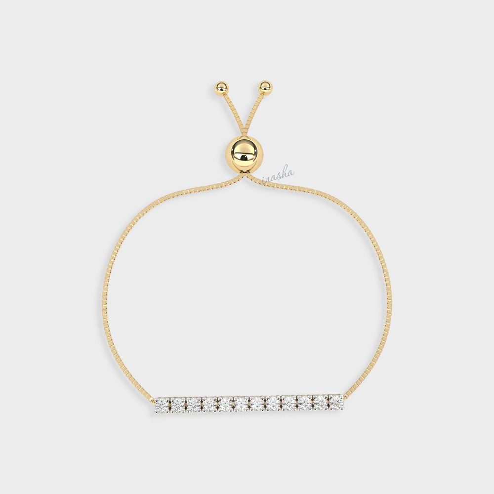Hallmarked yellow gold lab grown diamond chain bracelet GLI certified elegant design