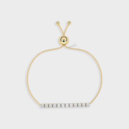 Hallmarked yellow gold lab grown diamond chain bracelet GLI certified elegant design