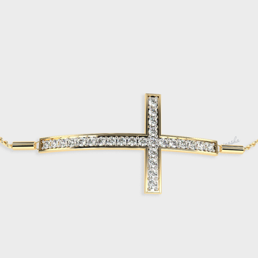 Luxury yellow gold lab grown diamond bracelet round cut premium fine jewelry