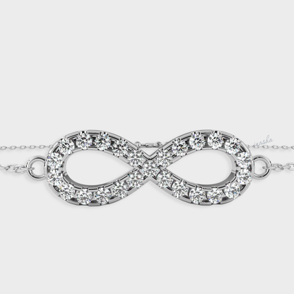 Luxury white gold lab grown diamond infinity chain bracelet round cut premium fine jewelry