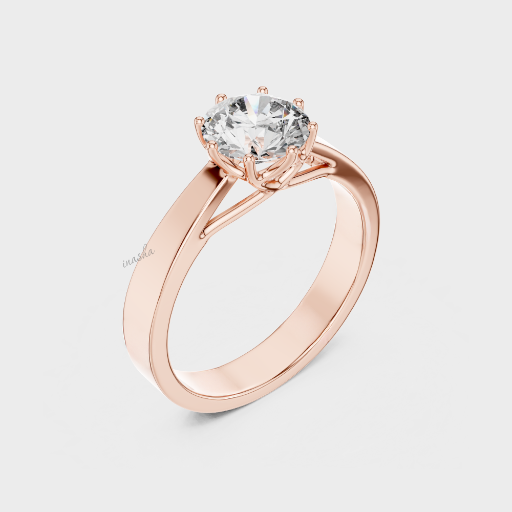 Rose gold lab grown diamond engagement ring