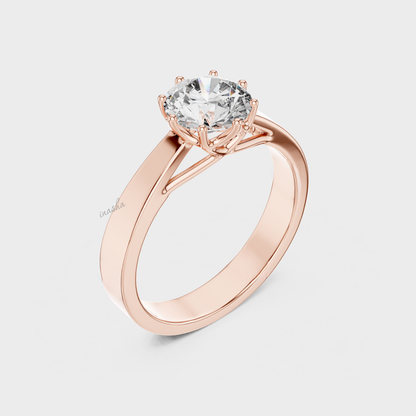 Rose gold lab grown diamond engagement ring