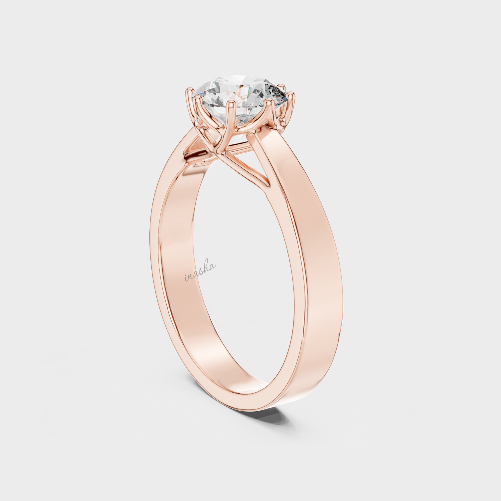 Luxury lab grown diamond engagement ring close view