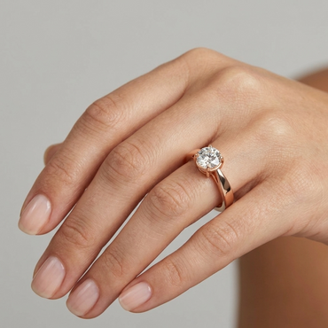 Ethical Lab Grown Diamond Engagement Ring In Rose Gold