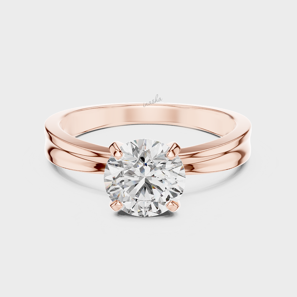 Rose gold lab grown diamond ring round cut 1 carat