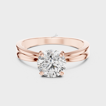 Rose gold lab grown diamond ring round cut 1 carat