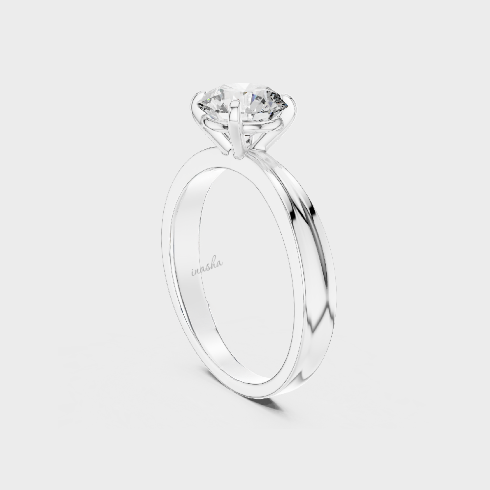 1 ct round cut lab grown diamond ring white gold
